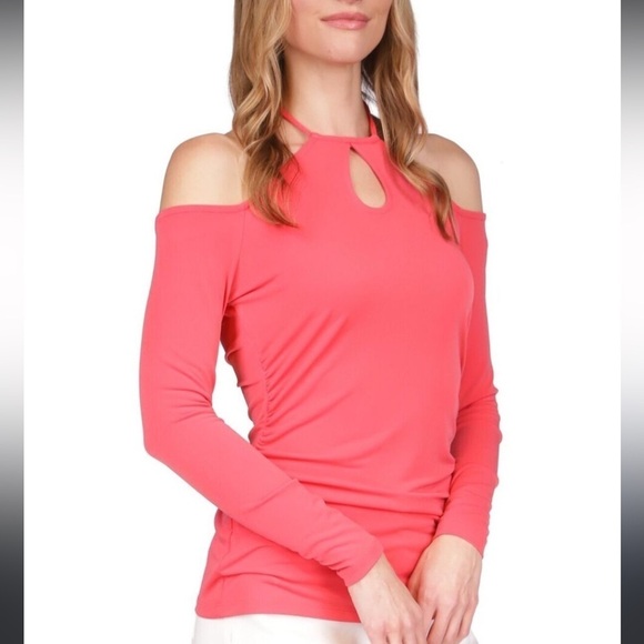Michael Kors Tops - Michael Kors cold shoulder key hold top NWT XS